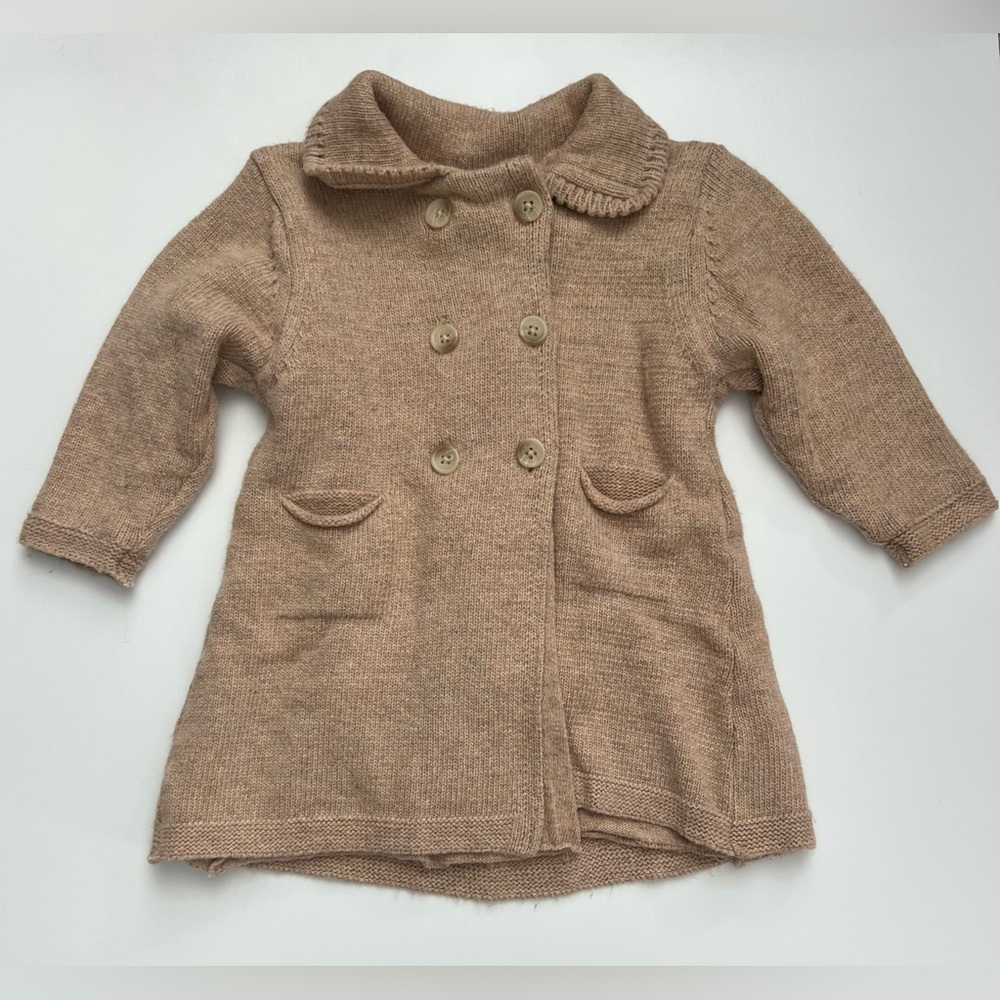 Edgehill Collection Knit Coat in Tan, Girls Size 18M